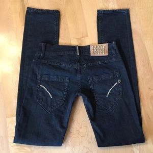 Dondup Kody Slim Jeans In Wash Darker Borchie